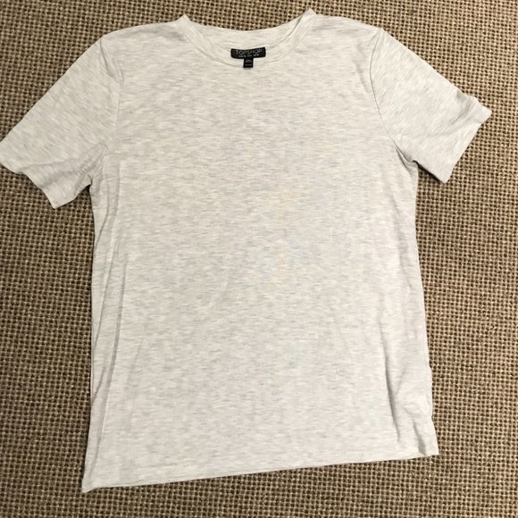 Topshop Light Grey Plain T-Shirt - Picture 1 of 2
